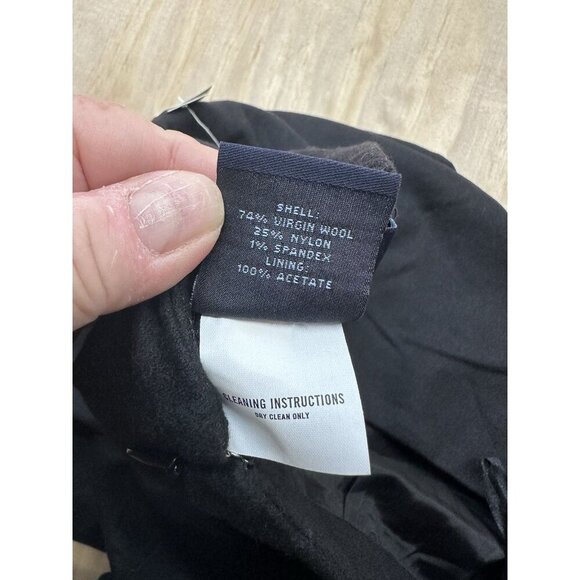 VTG GAP Wool Blend Black Academia Maxi Skirt Sz 16 Stretch Career Office Lined - Picture 3 of 9